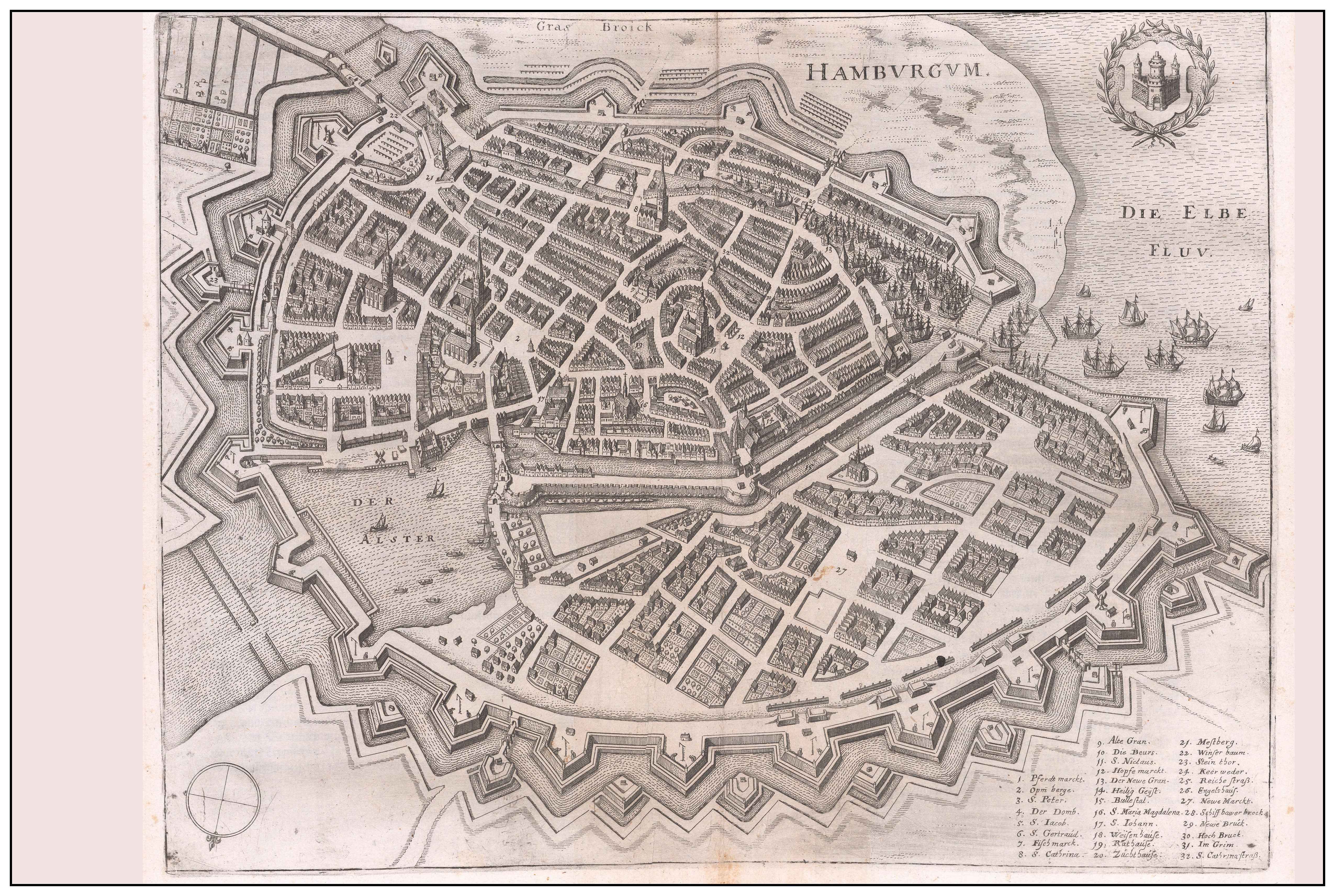 Hamburg 1653 - Historical Map of the Hanseatic City - Strategy Maps